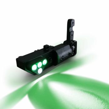 Schwarzes MK4 Lip Light mit drei grünen und einer weißen leuchtenden LED